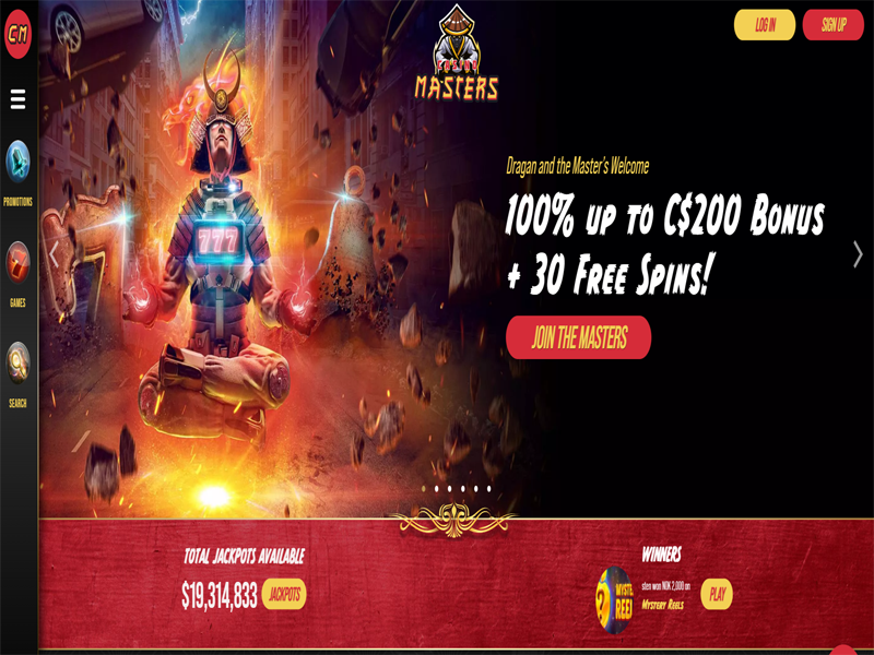 Casino masters frontpage